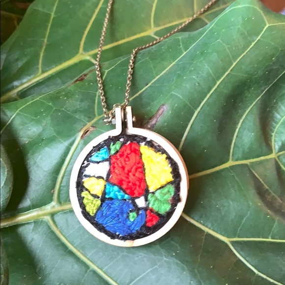 Unique embroidery necklace - Picture 2 of 3